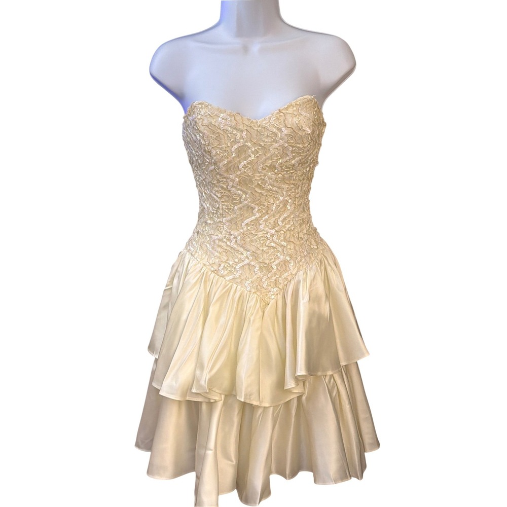 Vintage Nite Scarlett Strapless Dress Coquette Balletcore Prom Bridal Ethereal